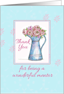 Thank You Mentor Rose Bouquet Vintage Pitcher card