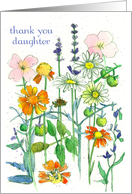 Thank You Daughter Wildflower Daisy Honey Bee Spatter card