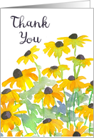 Thank You Black-Eyed Susan Yellow Flowers Blank card