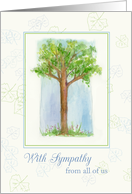 With Sympathy From All of Us Watercolor Botanical card