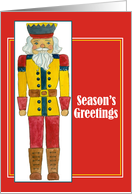 Season’s Greetings Nutcracker Painting Red Christmas Card