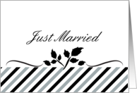 Just Married Gay Wedding Announcement Stripes card