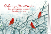 Merry Christmas Son and Daughter in Law Cardinals card