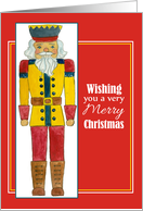 Nutcracker Merry Christmas Wishes Watercolor Illustration card
