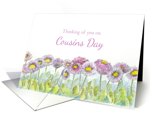 Cousins Day Thinking of You English Daisy Flower Garden card (1144224)