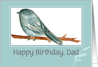 Happy Birthday Dad Custom Name Chickadee Bird card