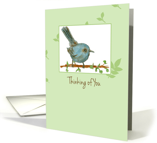 Thinking of You Gnatcatcher Bird Watercolor Painting card (1152676)