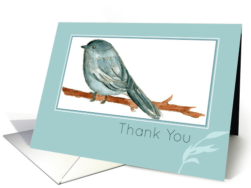 Thank You Chickadee Bird Watercolor Blank card (1152682)