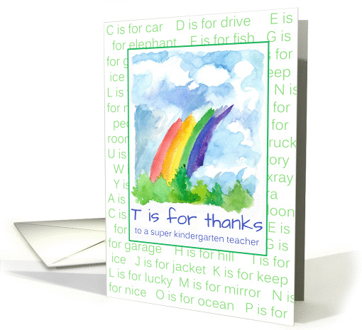 Thank You Kindergarten Teacher Rainbow Alphabet Words card (1161028)