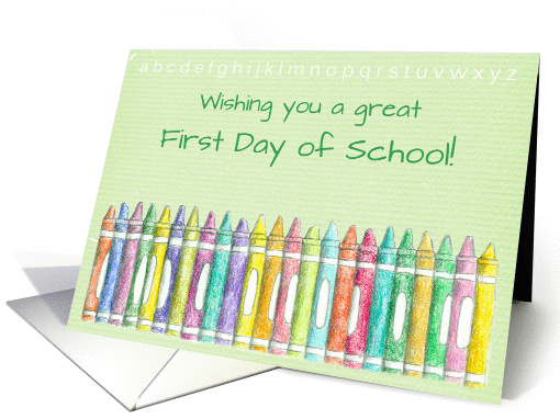 First Day of School Color Crayons Alphabet card (1161728)