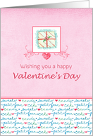 Happy Valentine’s Day Pink Petit Four Candy card