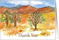 Thank You Autumn Desert Landscape Watercolor card