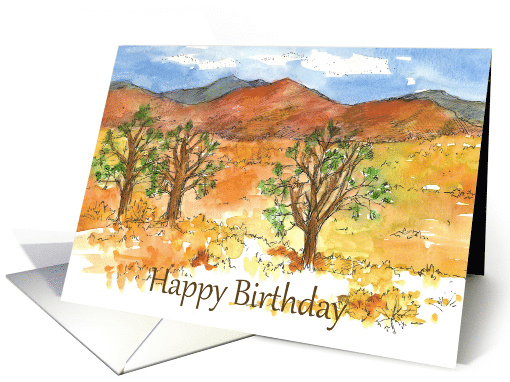 Happy Birthday Autumn Exploring Desert Landscape card (1174056)