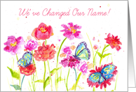 Change of Name Announcement Pink Wildflowers card