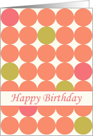 Happy Birthday Orange Multi Polka Dot Geometric Pattern card