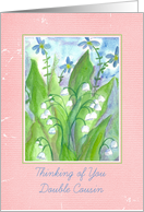 Thinking of You Double Cousin Lily of the Valley Distressed Border card