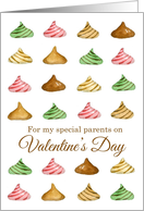 Happy Valentine’s Day Parents Candy Watercolor Illustration card