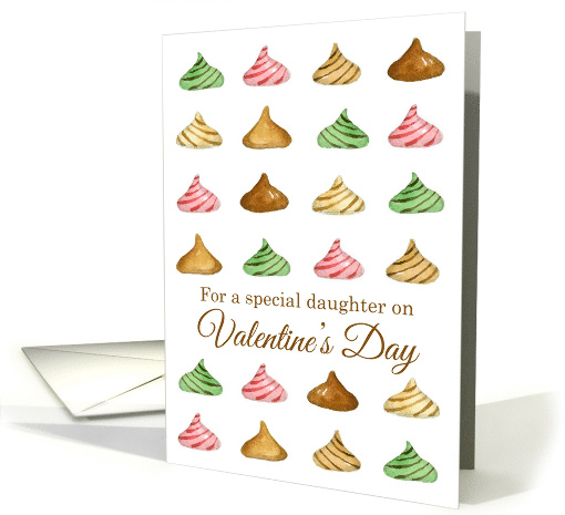 Happy Valentine's Day Daughter Candy Watercolor Illustration card