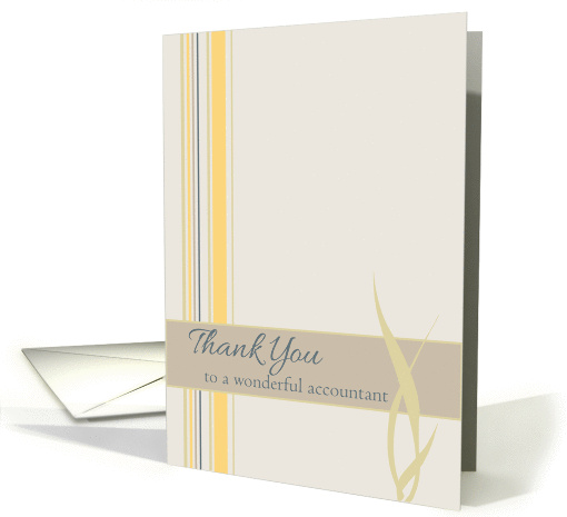 Thank You Wonderful Accountant Yellow Stripe card (1194926)