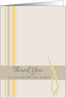 Thank You Case Worker Yellow Stripes card