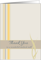 Thank You Medical Staff Yellow Stripes card