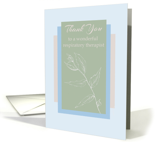 Thank You Respiratory Therapist Blue Botanical card (1196536)