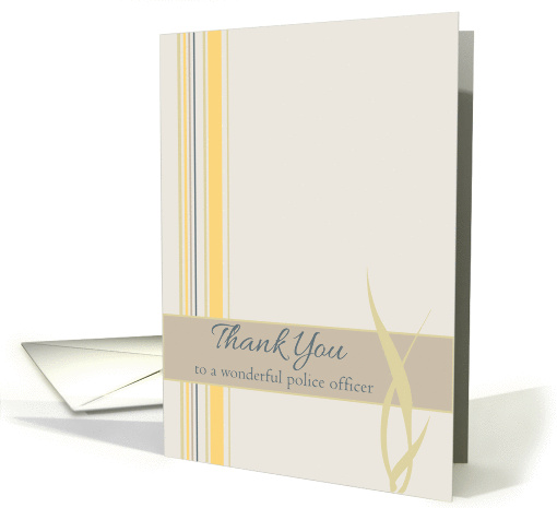 Thank You Police Officer Yellow Stripes card (1196546)