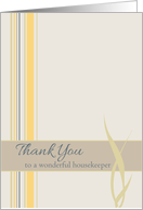 Thank You Housekeeper Yellow Stripes card