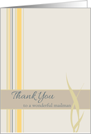 Thank You Mailman Yellow Stripes card