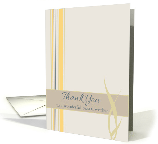 Thank You Postal Worker Yellow Stripes card (1198244)