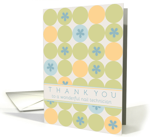 Thank You Nail Technician Blue Flower Dots card (1198708)