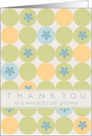 Thank You Pet Groomer Blue Flower Dots card