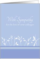 With Sympathy Loss of Colleague White Plant Art card