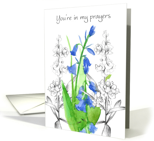 You're In My Prayers Thinking of You Larkspur Bluebells card (1209842)