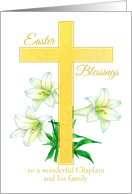 Easter Blessings Chaplain and Family Cross White Lily Flower card