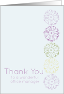 Thank You Office Manager Daisy Purple Flowers card