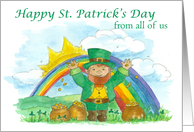 Happy St. Patrick’s Day From All of Us Leprechaun Rainbow card