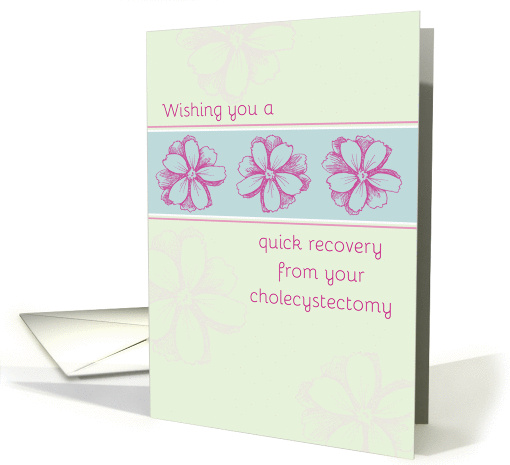Get Well Soon From Cholecystectomy Pink Flower Art card (1239442)