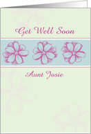 Get Well Soon Custom Name Card Pink Flowers card