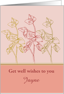 Get Well Wishes Custom Card Leaves Drawing card