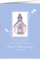 Church 2nd Anniversary Invitation Watercolor Art card
