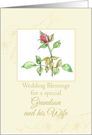 Wedding Congratulations Grandson and Wife Rose card