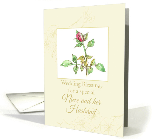 Wedding Congratulations Niece and Husband Watercolor Art card