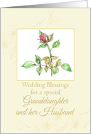 Wedding Congratulations Granddaughter and Husband Watercolor card