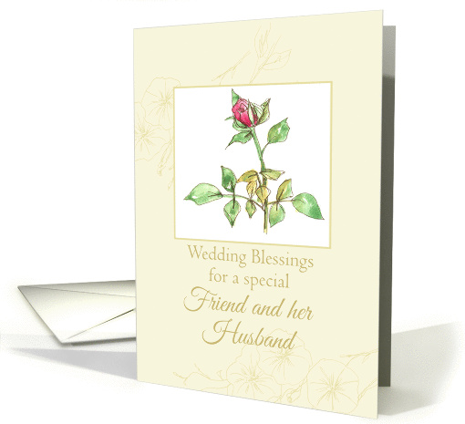 Wedding Congratulations Friend and Husband Watercolor card (1252952)