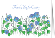 Thank You Caregiver Blue Morning Glory Flower Art card