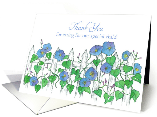 Thank You Caregiver For Child Morning Glory Flower Art card (1254928)