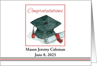 Graduation Congratulations Cap Diploma Custom card