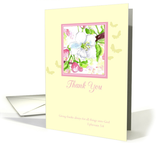 Thank You Ephesians Scripture Cherry Blossom Flower card (1271640)