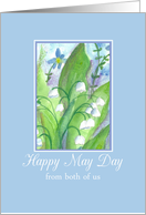 Happy May Day From Both of Us Lily of the Valley Watercolor card